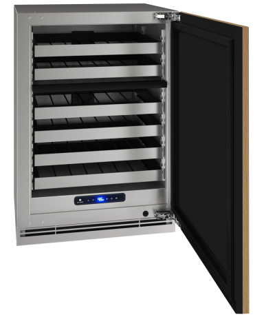 24" U-Line 5.1 Cu. Ft. 5 Class Dual-Zone Wine Refrigerator in Integrated Solid with Field Reversible - UHWD524-IS01A