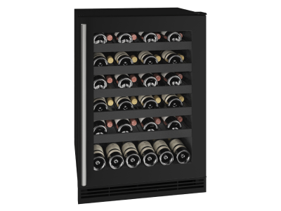 24" U-Line 5.5 Cu. Ft. 1 Class Wine Refrigerator in Black Frame - UHWC124-BG01A