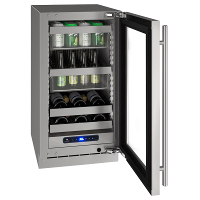 18" U-Line Undercounter Beverage Center with U-Adjust Storage - UHBV518-SG01A