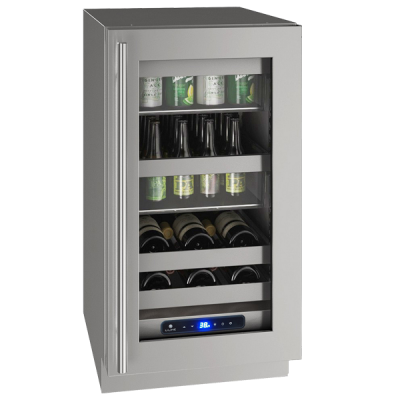 18" U-Line Undercounter Beverage Center with U-Adjust Storage - UHBV518-SG01A