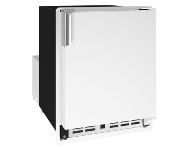 14" U-Line MCR114 Undercounter Marine 230V Crescent Ice Maker in White Solid - UMCR114-WC02A