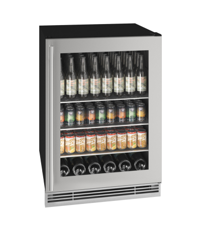 24" U-Line Beverage Center with 5.7 Cu. Ft. Capacity - UHBV024-SG01A