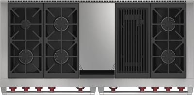 60" Wolf 9 Cu. Ft. Dual Fuel Range with 6 Burners Infrared Charbroiler and Infrared Griddle - DF60650CG/S/P