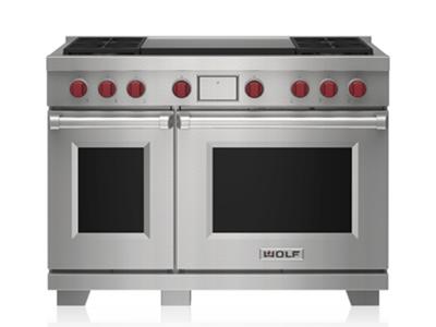 48" Wolf Dual Fuel Range with 4 Burners and Infrared Dual Griddle - DF48450DG/S/P/LP