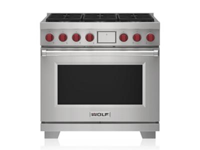 36" Wolf 6.3 Cu. Ft. Dual Fuel Range with 6 Burners - DF36650/S/P