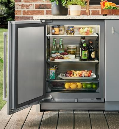 24" SubZero 5.4 Cu. Ft. Outdoor Right-Hinge Undercounter Refrigerator in Panel Ready - DEU2450RO/R