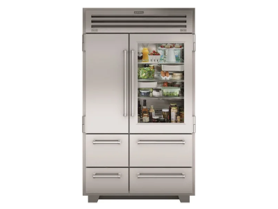 48" SubZero 30.4 Cu. Ft. Built-In PRO Side by Side Counter Depth Refrigerator Freezer with Glass Door - PRO4850G