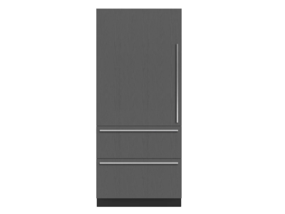 36" SubZero Designer Left Hinge Over-and-Under Refrigerator with Internal Dispenser - DET3650RID/L