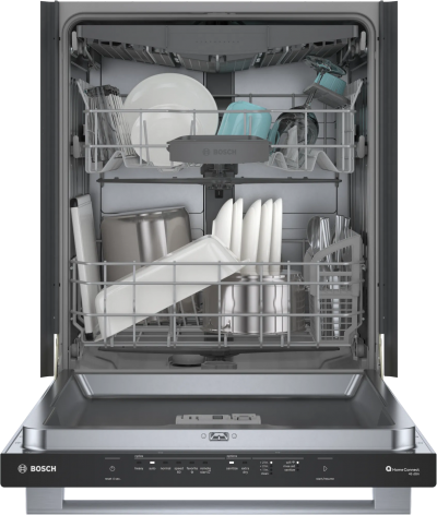 24" Bosch 100 Series Premium 46 dBA Dishwasher with Standard 3rd rack in Stainless Steel - SHX5AEM5N