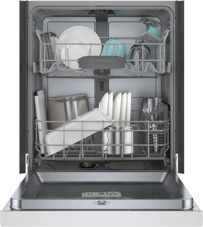 24" Bosch 100 Series 50 dBA Dishwasher in White - SHE3AEM2N