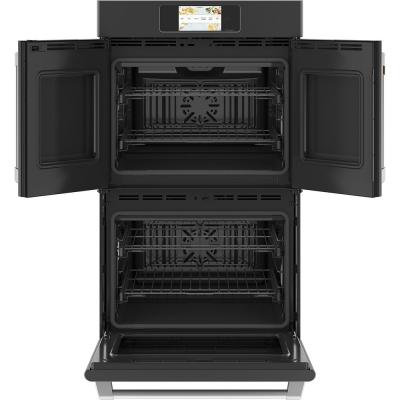 30" Café 10 Cu. Ft. Built-In French-Door Double Convection Wall Oven In Matte Black - CTD90FP3ND1