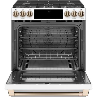 30" Café 5.6 Cu. Ft. Slide In Front Control Gas Oven With Convection Range  - CCGS700P4MW2