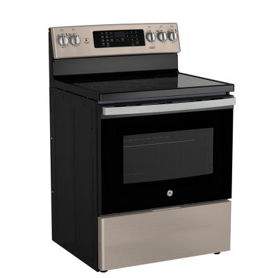 30" GE 5.0 Cu. Ft. Electric Freestanding Smooth Top Range with True European Convection in Slate - JCB840ETES