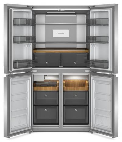 36" KitchenAid 19.4 Cu. Ft. Wide Counter-Depth 4-Door Refrigerator with PrintShield Finish - KRQC506MPS