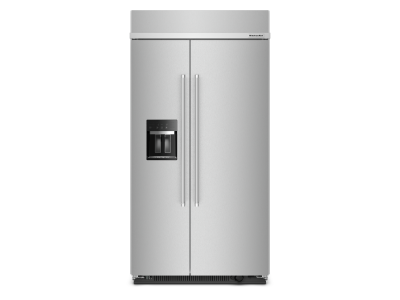 42" KitchenAid 25.1 Cu. Ft. Built-In Side-by-Side Refrigerator with Ice and Water Dispenser - KBSD702MPS