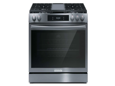 30" Frigidaire Gallery Gas Range with Air Fry in Black Stainless Steel - GCFG3060BD