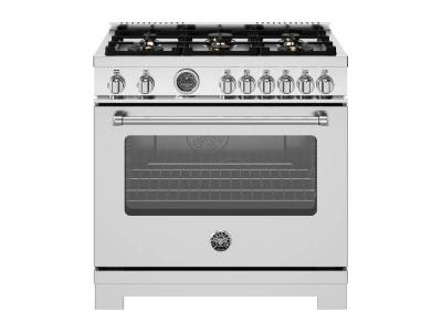 36" BERTAZZONI Master Series Freestanding Dual Fuel Range with 6 Sealed Burners - MAS366BCFEPXT