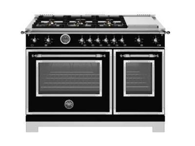 48" BERTAZZONI 7 Cu. Ft. Freestanding Gas Range with 6 Brass Burners - HER486BTFGMNET