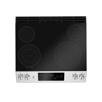 30" GE Electric Slide-In Front Control Range with Storage Drawer in Stainless Steel - JCSS630SMSS