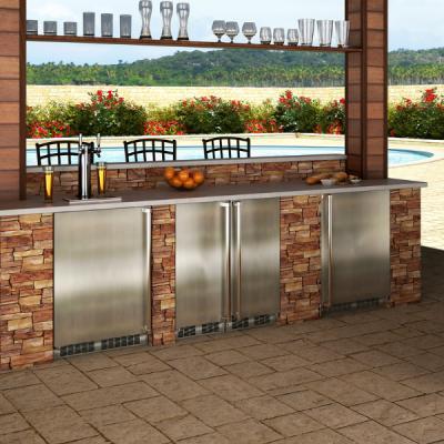 24" Marvel Outdoor Built-in Dispenser with Twin Beer and Beverage Tap - MOKR124-SSB1A