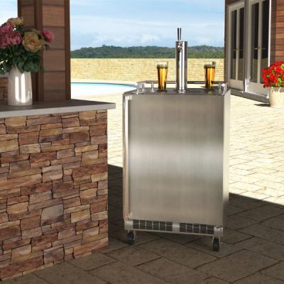 24" Marvel Outdoor Mobile Dispenser with Single Beer and Beverage Tap - MOKR224-SSA1A