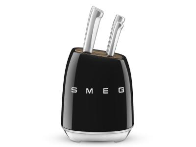 SMEG Knife Block With 6 Knives In Black - KBSF01BL