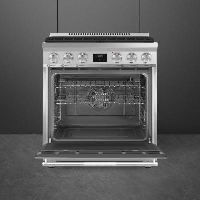 30" SMEG Freestanding Professional Dual Fuel Range in Stainless Steel - SPR30UGMX
