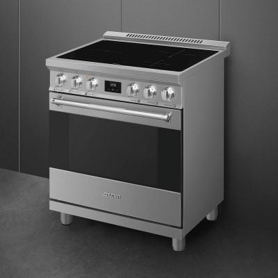30" SMEG Freestanding Professional Induction Range in Stainless Steel - SPR30UIMX