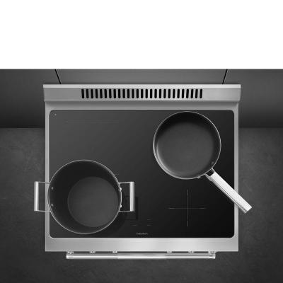 30" SMEG Freestanding Professional Induction Range in Stainless Steel - SPR30UIMX