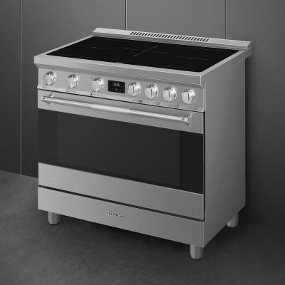 36" SMEG Freestanding Professional Induction Range in Stainless Steel - SPR36UIMX
