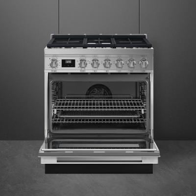 30" SMEG Freestanding Professional Dual Fuel Range in Stainless Steel - CPF30UGMX