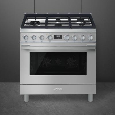 36" SMEG Freestanding Professional Dual Fuel Range in Stainless Steel - CPF36UGMX