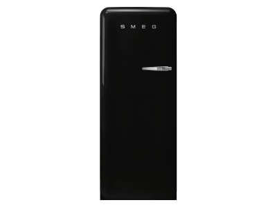 24" SMEG 9.92 Cu. Ft. 50's Style Retro Design Top Freezer Refrigerator in Black - FAB28ULBL3