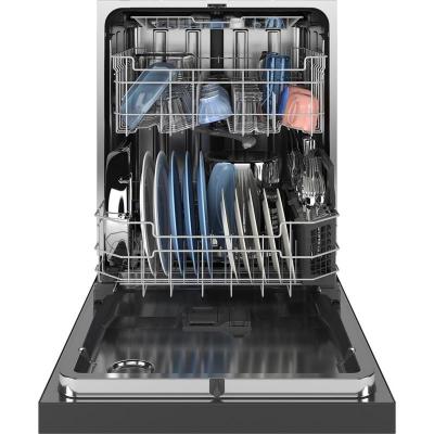 24" GE Front Control Stainless Steel Interior Dishwasher with Sanitize Cycle - GDF650SYVFS