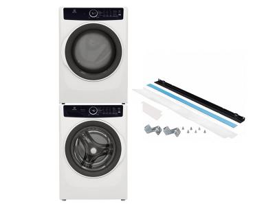 27" Electrolux Front Load Laundry Stacking Kit and Washer and Electric Dryer - STACKIT7X-ELFW7437AW-ELFE743CAW