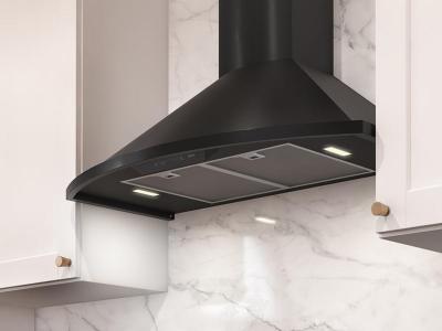 36" Zephyr Core Collection Savona Wall Mount Range Hood in Black - ZSA-M90FB