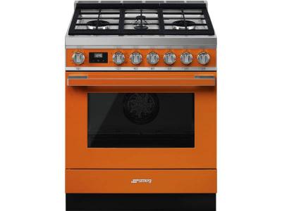 30" SMEG Portofino Freestanding Professional Gas Range with 4 Sealed Burners - CPF30UGGOR