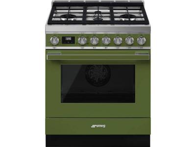 30" SMEG Portofino Freestanding Professional Gas Range with 4 Sealed Burners - CPF30UGGOG