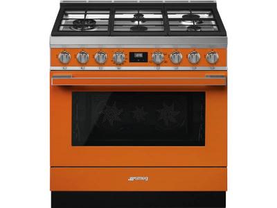 36" SMEG Portofino Freestanding Professional Gas Range with 5 Sealed Burners - CPF36UGGOR