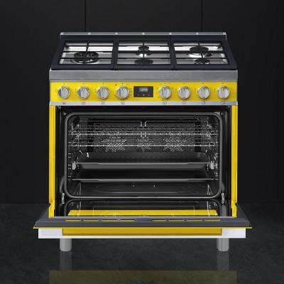 36" SMEG Portofino Freestanding Professional Dual Fuel Range with 5 Sealed Burners - CPF36UGMYW