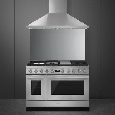 48" SMEG Portofino Freestanding Professional Dual Fuel Range with 5 Sealed Burners - CPF48UGMX