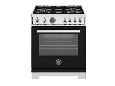 30" BERTAZZONI Professional Series Freestanding Dual Fuel Range with 4 Brass Burners - PRO304BFEPNET