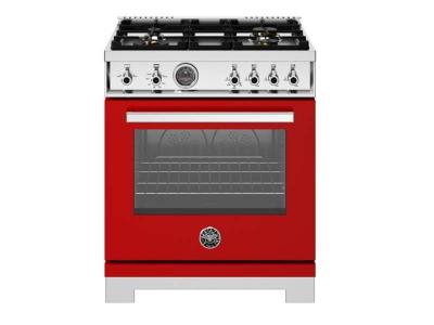 30" Bertazzoni 4 Brass Burners All Gas Range  - PRO304BFGMROT