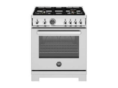 30" Bertazzoni 4.6 Cu. Ft. Freestanding Gas Range with 4 Sealed Burners - PRO304BFGMXTLP