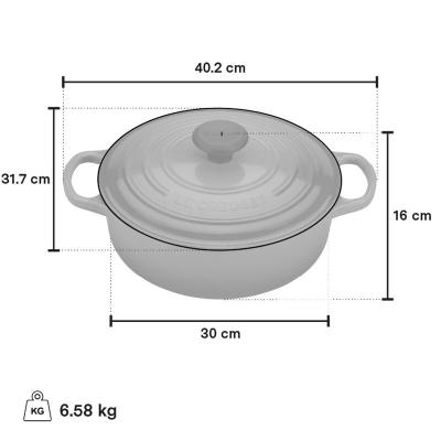 Le Creuset Enamelled Cast Iron Shallow Round Dutch Oven - CA-21179030444031