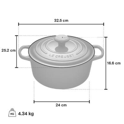 Le Creuset Enamelled Cast Iron 4.2 L Capacity Round Dutch Oven - CA-21177024444031