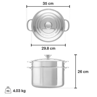Le Creuset Stainless Steel Stockpot with Pasta Insert - CA-54109026001191
