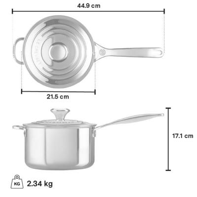 Le Creuset Stainless Steel  3.8 L Capacity Saucepan - CA-54114020001191