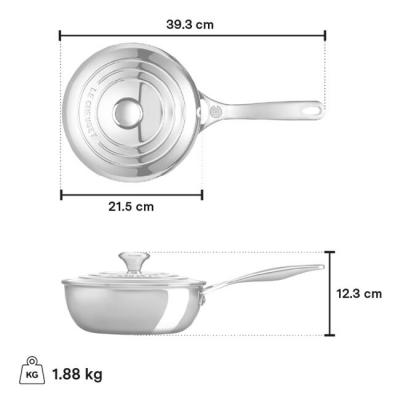 Le Creuset Stainless Steel Saucier / Chef's Pan - CA-54126020001191