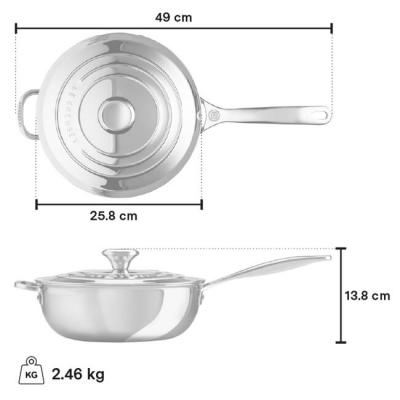 Le Creuset Stainless Steel Saucier / Chef's Pan - CA-54113024001191
